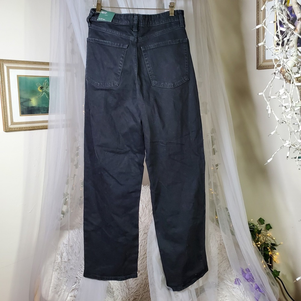 Y2K Grunge Baggy Lantern Distressed Jeans Alt Girl Size 4 30x30 Retro High Rise - Picture 4 of 7